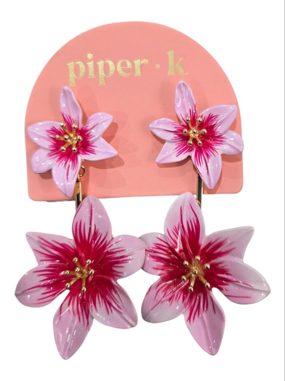 💕▪️piper k▪️ Pink Floral Drop Earrings
